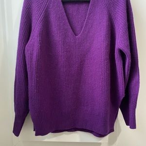 White + Warren purple cashmere